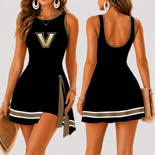 [FAN FAVORITE] NEW CUSTOMIZED NCAA CWS17 VDC VANDERBILT COMMODORES WOMEN'S SUMMER SKORT DRESS