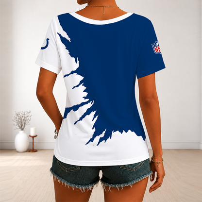 [SPECIAL OFFER] NEW CUSTOMIZED NFL17 IDC INDIANAPOLIS COLTS V-NECK FEMALE SHIRT