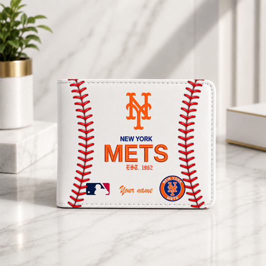 [HOMERUN DEAL] NEW CUSTOMIZED MLB17 NYM NEW YORK METS LEATHER WALLET