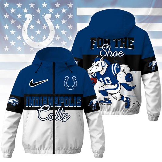 [TOUCHDOWN DEAL] NEW CUSTOMIZED NFL17 IDC INDIANAPOLIS COLTS WINDBREAKER JACKET