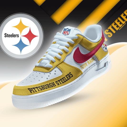 [TOUCHDOWN DEAL] NEW CUSTOMIZED NFL14 PSB PITTSBURGH STEELERS AF1 SNEAKERS