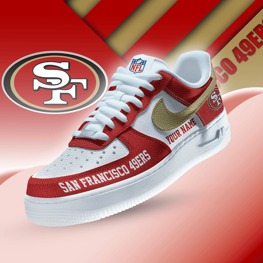 [TOUCHDOWN DEAL] NEW CUSTOMIZED NFL11 SF49 SAN FRANCISCO 49ERS AF1 SNEAKERS