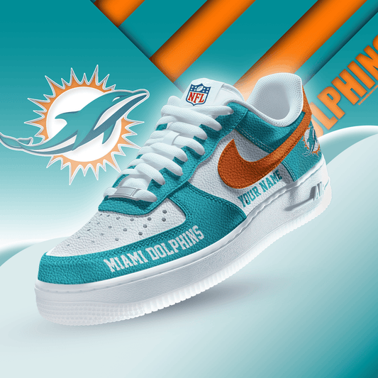 [TOUCHDOWN DEAL] NEW CUSTOMIZED NFL19 MDP MIAMI DOLPHINS AF1 SNEAKERS