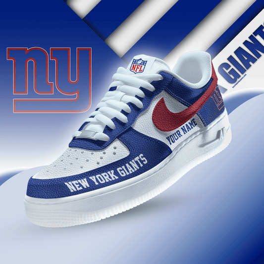 [TOUCHDOWN DEAL] NEW CUSTOMIZED NFL32 NYG NEW YORK GIANTS AF1 SNEAKERS