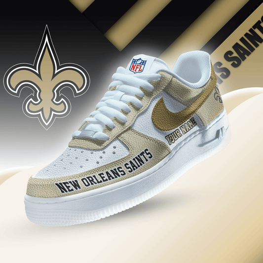 [TOUCHDOWN DEAL] NEW CUSTOMIZED NFL24 NOS NEW ORLEANS SAINTS AF1 SNEAKERS