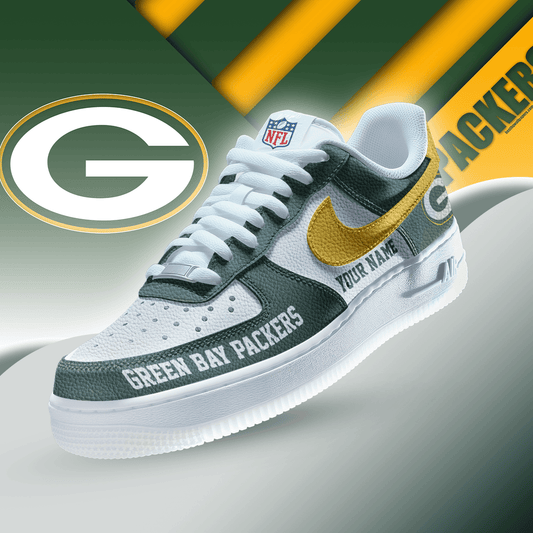 [TOUCHDOWN DEAL] NEW CUSTOMIZED NFL08 GBP GREEN BAY PACKERS AF1 SNEAKERS