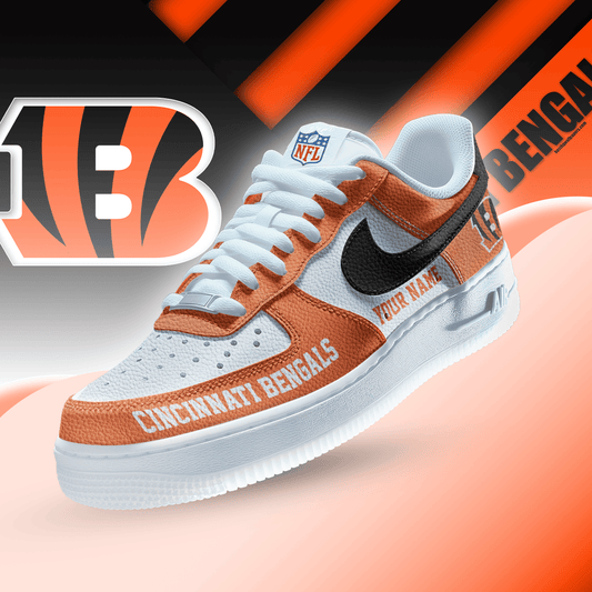 [TOUCHDOWN DEAL] NEW CUSTOMIZED NFL16 CCB CINCINNATI BENGALS AF1 SNEAKERS