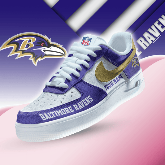 [TOUCHDOWN DEAL] NEW CUSTOMIZED NFL28 BTR BALTIMORE RAVENS AF1 SNEAKERS