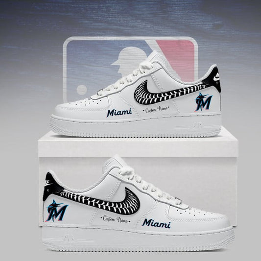 [HOMERUN DEAL] NEW CUSTOMIZED MLB20 MMS MIAMI MARLINS AF1 SNEAKERS