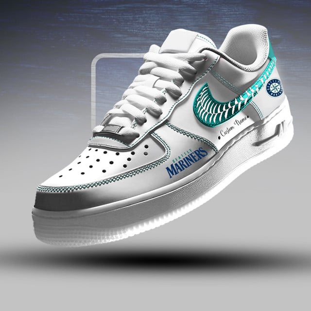 [HOMERUN DEAL] NEW CUSTOMIZED MLB14 SMS SEATTLE MARINERS AF1 SNEAKERS