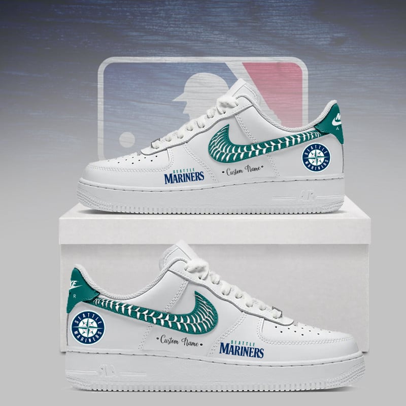 [HOMERUN DEAL] NEW CUSTOMIZED MLB14 SMS SEATTLE MARINERS AF1 SNEAKERS