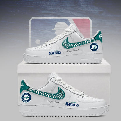 [HOMERUN DEAL] NEW CUSTOMIZED MLB14 SMS SEATTLE MARINERS AF1 SNEAKERS