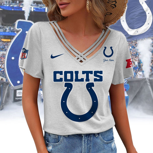 [TOUCHDOWN DEAL] NEW CUSTOMIZED NFL17 IDC INDIANAPOLIS COLTS V-NECK SHIRT