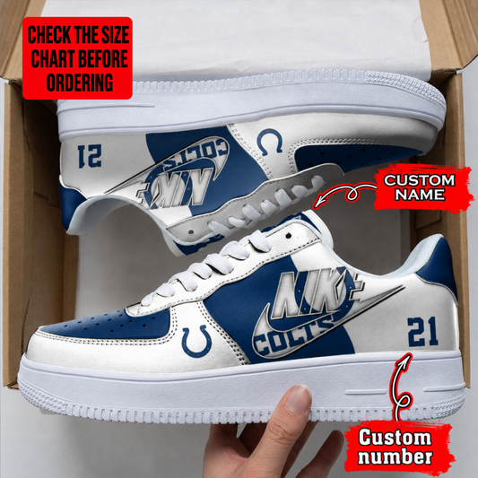 [TOUCHDOWN DEAL] NEW CUSTOMIZED NFL17 IDC INDIANAPOLIS COLTS AF1 SHOES