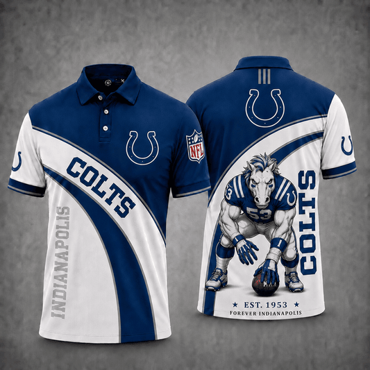 [TOUCHDOWN DEAL] NEW CUSTOMIZED NFL17 IDC INDIANAPOLIS COLTS POLO SHIRT