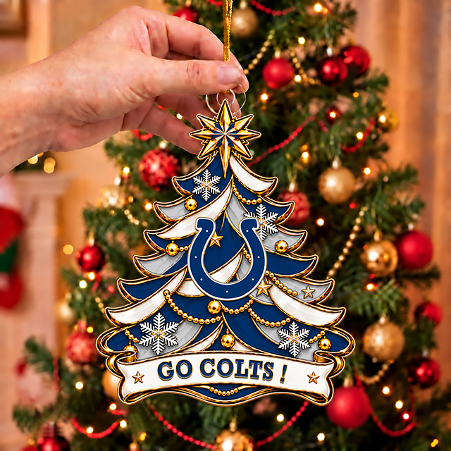 [TOUCHDOWN DEAL] NEW CUSTOMIZED NFL17 IDC INDIANAPOLIS COLTS CHRISTMAS ACRYLIC ORNAMENT