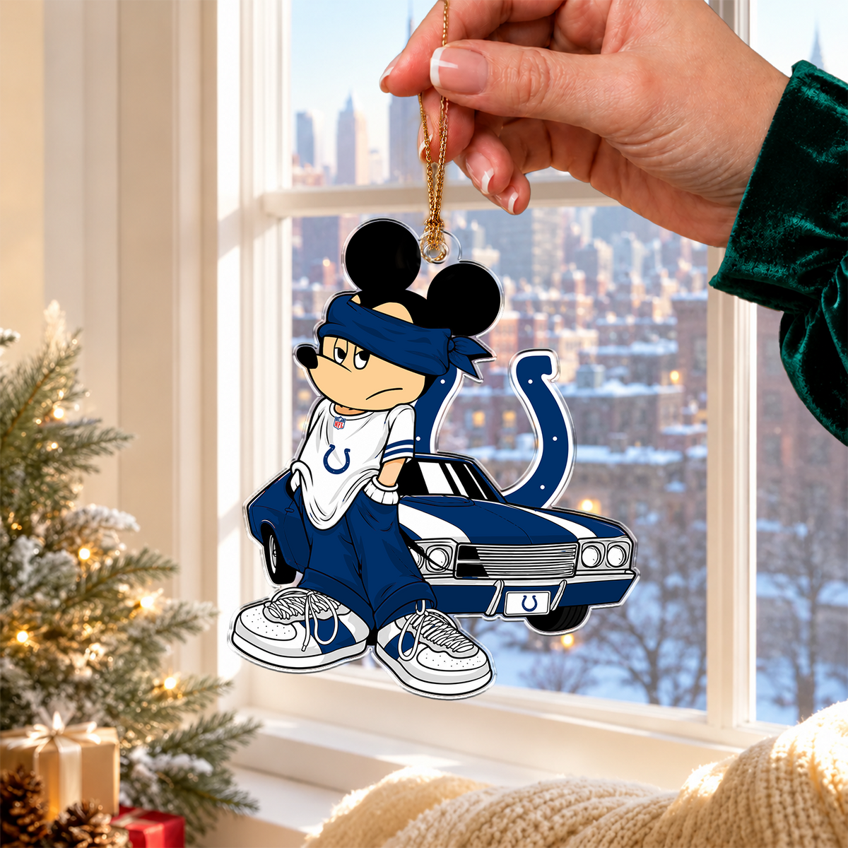 [TOUCHDOWN DEAL] NEW CUSTOMIZED NFL17 IDC INDIANAPOLIS COLTS CHRISTMAS ACRYLIC ORNAMENT