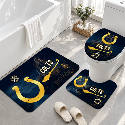 [TOUCHDOWN DEAL] NEW CUSTOMIZED NFL17 IDC INDIANAPOLIS COLTS 3-PIECE BATHROOM RUG SET