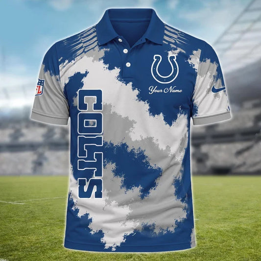 [TOUCHDOWN DEAL] NEW CUSTOMIZED NFL17 IDC INDIANAPOLIS COLTS MULTICOLOR POLO SHIRT