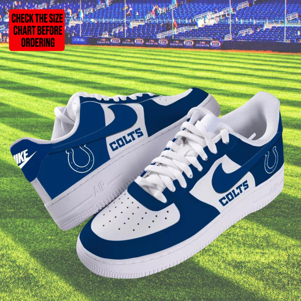 [TOUCHDOWN DEAL] NEW CUSTOMIZED NFL17 IDC INDIANAPOLIS COLTS AF1 SHOES