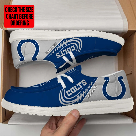 [TOUCHDOWN DEAL] NEW CUSTOMIZED NFL17 IDC INDIANAPOLIS COLTS LOAFER SHOES