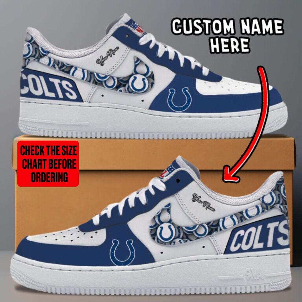 [TOUCHDOWN DEAL] NEW CUSTOMIZED NFL17 IDC INDIANAPOLIS COLTS AF1 SNEAKERS