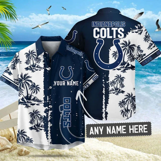[TOUCHDOWN DEAL] NEW CUSTOMIZED NFL17 IDC INDIANAPOLIS COLTS UNISEX HAWAIIAN SHIRT & SHORTS SET