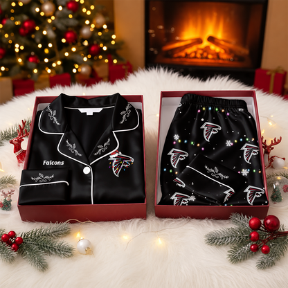 [TOUCHDOWN DEAL] NEW CUSTOMIZED NFL18 ATF ATLANTA FALCONS LONG-SLEEVE PAJAMA SET