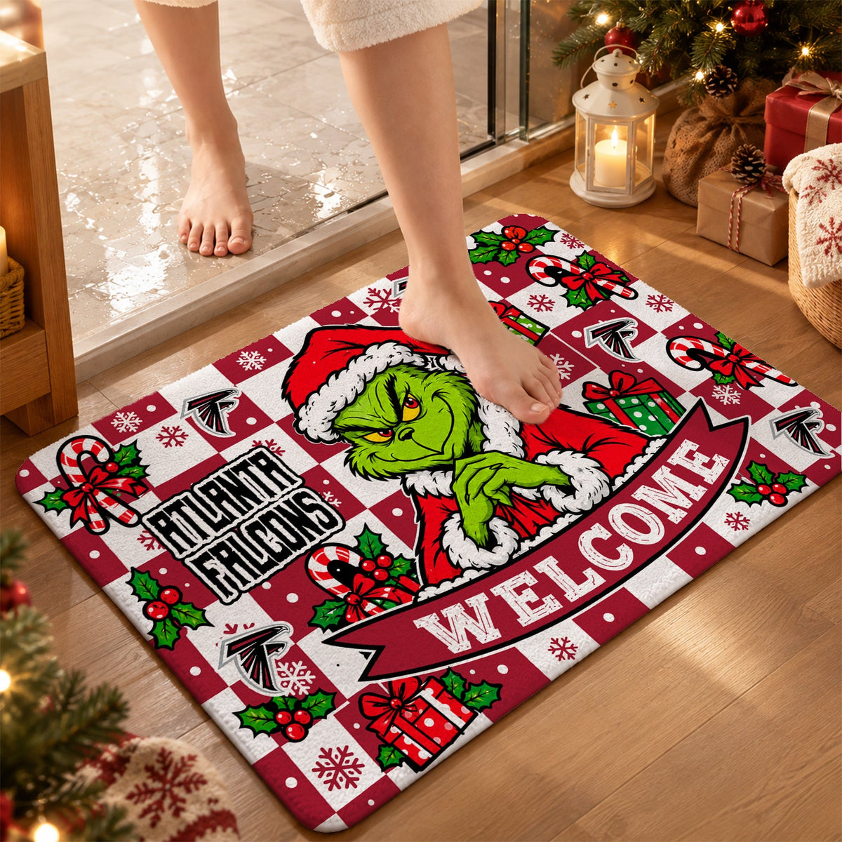 [TOUCHDOWN DEAL] NEW CUSTOMIZED NFL18 ATF THE FALCONS FLOOR MAT & DOOR MAT