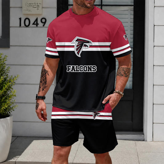[TOUCHDOWN DEAL] NEWCUSTOMIZED NFL18 ATF ATLANTA FALCONS UNISEX T-SHIRT & SHORTS SET