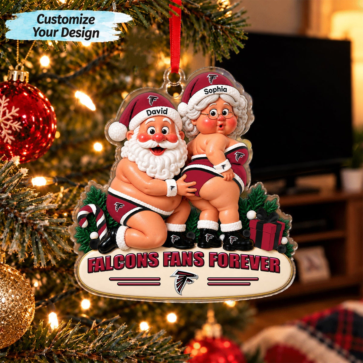 [TOUCHDOWN DEAL] NEW CUSTOMIZED NFL18 ATF ATLANTA FALCONS CHRISTMAS ACRYLIC ORNAMENT