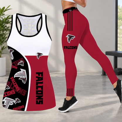 [TOUCHDOWN DEAL] NEW CUSTOMIZED NFL18 ATF ATLANTA FALCONS HOLLOW TANK TOP & LEGGINGS SET