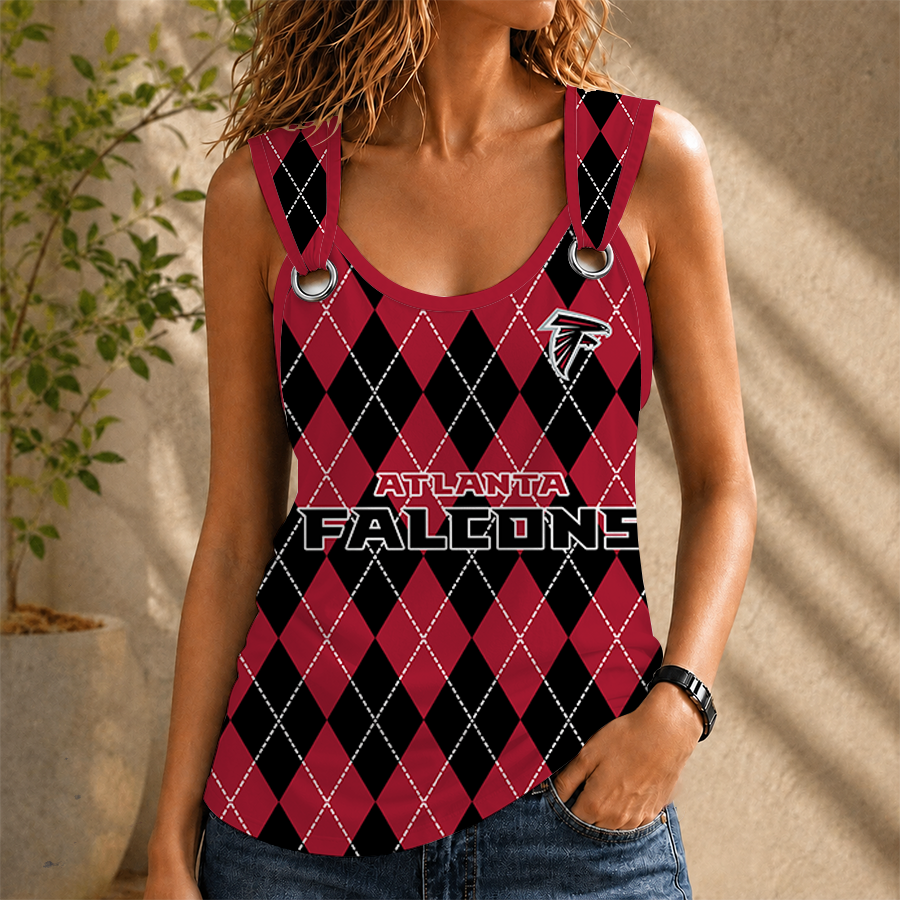 [TOUCHDOWN DEAL] NEW CUSTOMIZED NFL18 ATF ATLANTA FALCONS O-RING SHOULDER TANK TOP