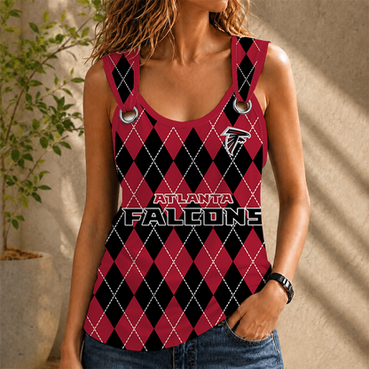 [TOUCHDOWN DEAL] NEW CUSTOMIZED NFL18 ATF ATLANTA FALCONS O-RING SHOULDER TANK TOP