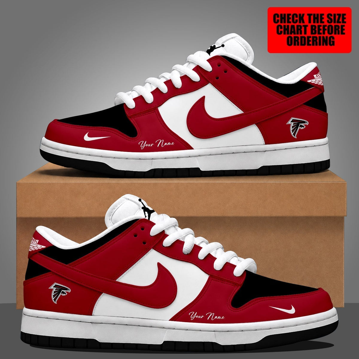 [TOUCHDOWN DEAL] NEW CUSTOMIZED NFL18 ATF ATLANTA FALCONS DUNK LOW SHOES