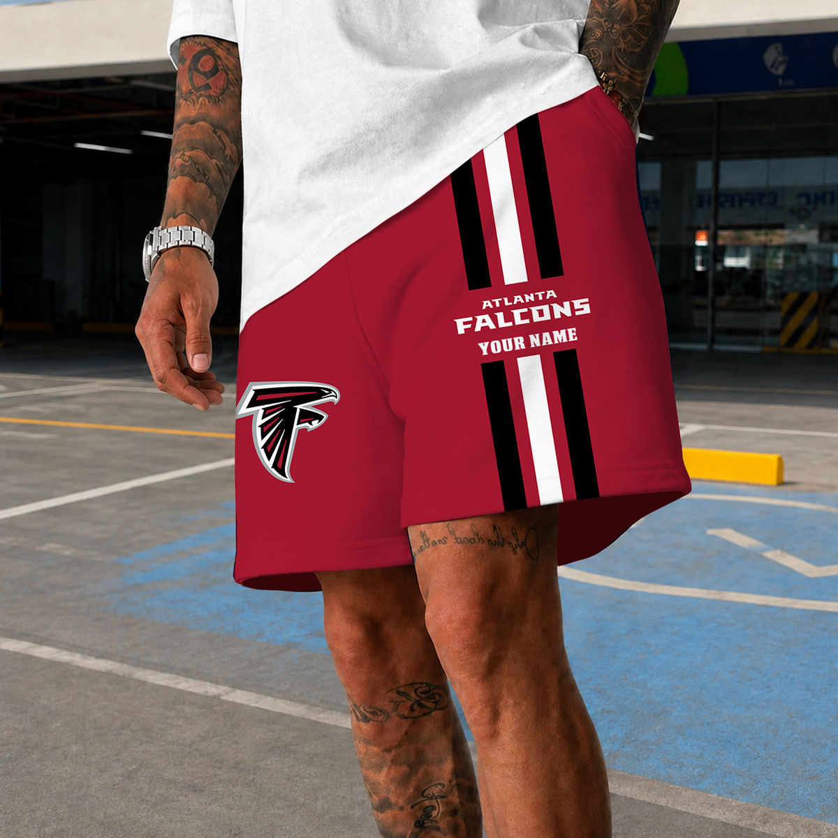 [TOUCHDOWN DEAL] NEW CUSTOMIZED NFL18 ATF ATLANTA FALCONS SHORT PANTS