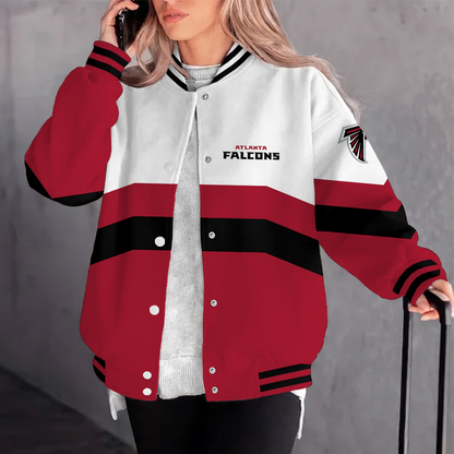 [TOUCHDOWN DEAL] NEW CUSTOMIZED NFL18 ATF ATLANTA FALCONS SATIN VARSITY & BASEBALL JACKET