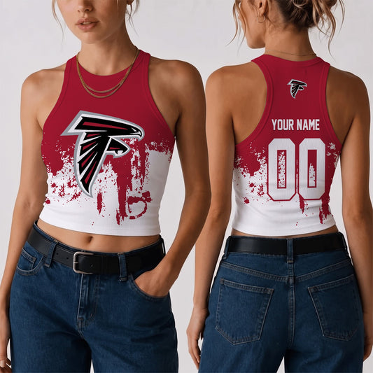 [TOUCHDOWN DEAL] NEW CUSTOMIZED NFL18 ATF THE FALCONS WOMEN'S CROP TOP
