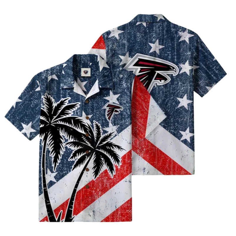 [TOUCHDOWN DEAL] NEW CUSTOMIZED NFL18 ATF ATLANTA FALCONS PATRIOTIC 250 USA HAWAIIAN SHIRT