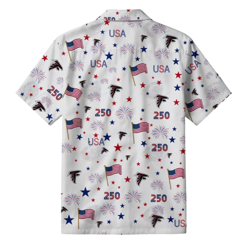 [TOUCHDOWN DEAL] NEW CUSTOMIZED NFL18 ATF ATLANTA FALCONS PATRIOTIC 250 USA HAWAIIAN SHIRT