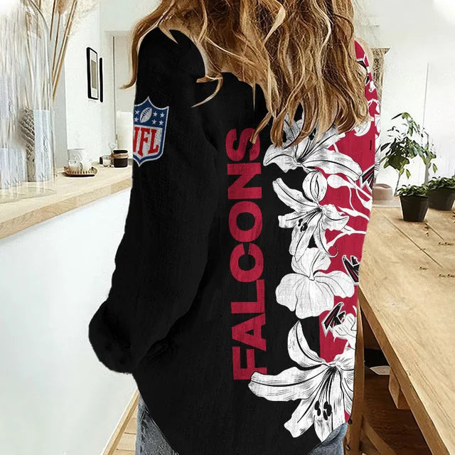 [TOUCHDOWN DEAL] NEW CUSTOMIZED NFL18 ATF ATLANTA FALCONS WOMEN CASUAL SHIRT FOR FAN