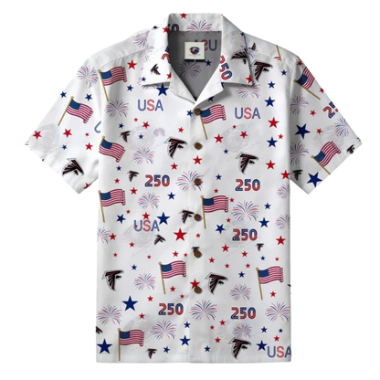 [TOUCHDOWN DEAL] NEW CUSTOMIZED NFL18 ATF ATLANTA FALCONS PATRIOTIC 250 USA HAWAIIAN SHIRT