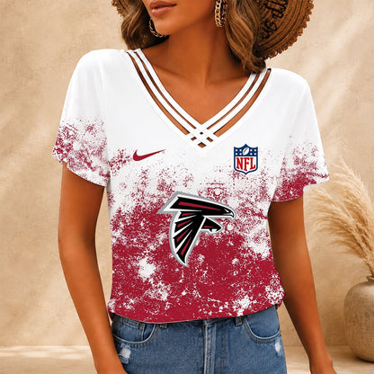 [TOUCHDOWN DEAL] NEW CUSTOMIZED NFL18 ATF ATLANTA FALCONS V-NECK SHIRT