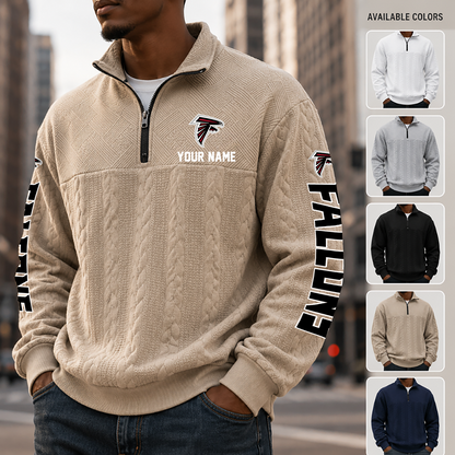 [TOUCHDOWN DEAL] NEW CUSTOMIZED NFL18 ATF ATLANTA FALCONS MULTICOLOR QUARTER-ZIP SWEATSHIRT