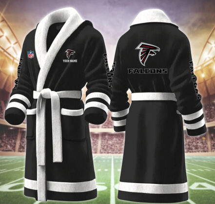 [TOUCHDOWN DEAL] NEW CUSTOMIZED NFL18 ATF ATLANTA FALCONS MULTICOLOR FLEECE BATHROBE