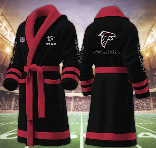 [TOUCHDOWN DEAL] NEW CUSTOMIZED NFL18 ATF ATLANTA FALCONS MULTICOLOR FLEECE BATHROBE