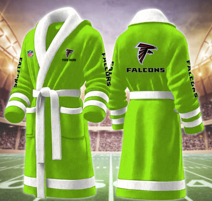 [TOUCHDOWN DEAL] NEW CUSTOMIZED NFL18 ATF ATLANTA FALCONS MULTICOLOR FLEECE BATHROBE