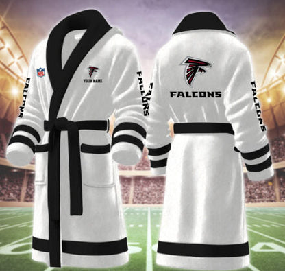 [TOUCHDOWN DEAL] NEW CUSTOMIZED NFL18 ATF ATLANTA FALCONS MULTICOLOR FLEECE BATHROBE