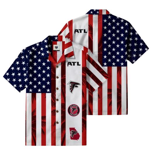 [TOUCHDOWN DEAL] NEW CUSTOMIZED NFL18 ATF ATLANTA FALCONS PATRIOTIC 250 USA HAWAIIAN SHIRT