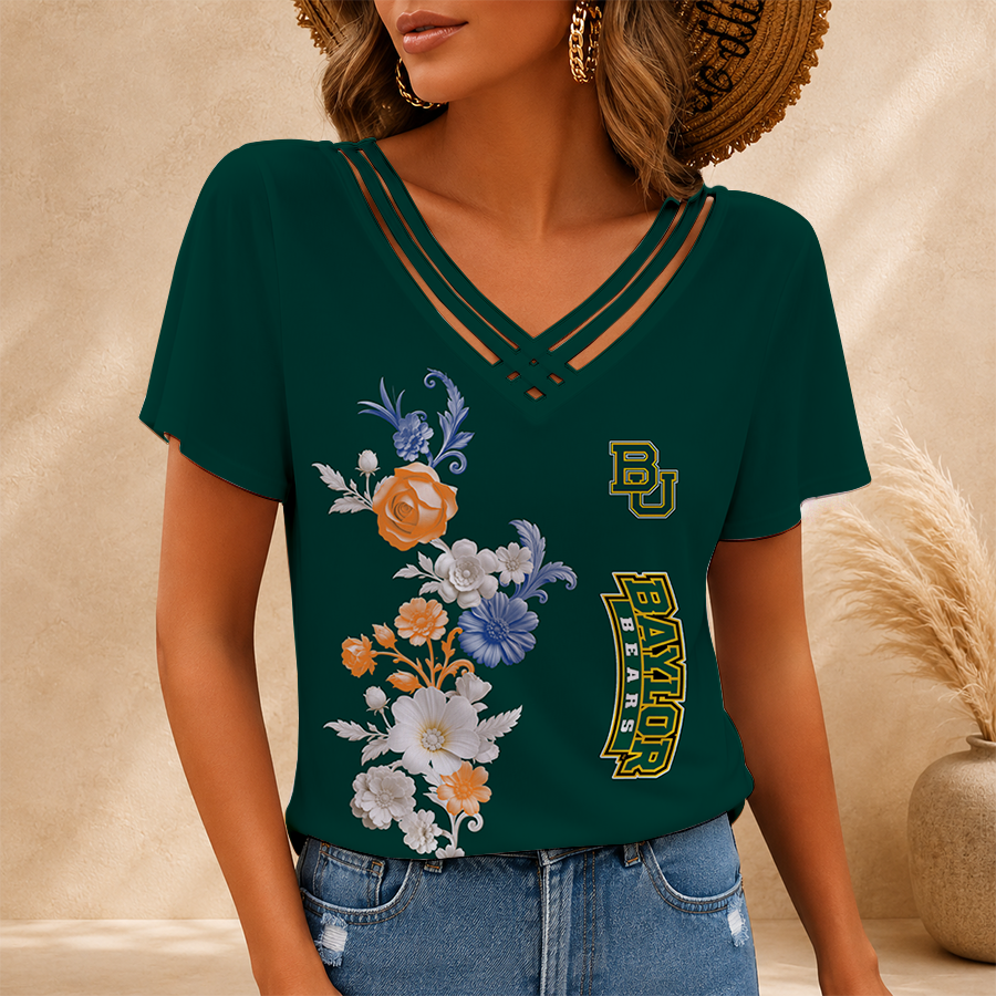 [SLAM DUNK DEAL] NEW CUSTOMIZED NCAA MAM18 BAB BAYLOR BEARS V-NECK SHIRT